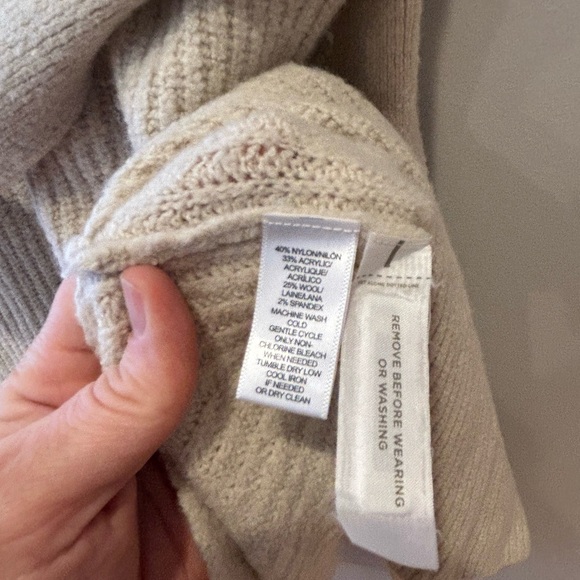 LOFT Beige Knit wool Cardigan with Belt XXL - Picture 7 of 11